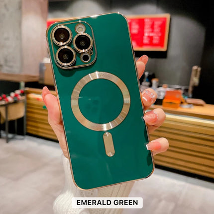 Magnetic Electroplate Soft TPU Case for iPhone XR/11/12/13/14/15 - Row