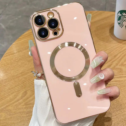 Magnetic Electroplate Soft TPU Case for iPhone XR/11/12/13/14/15 - Row
