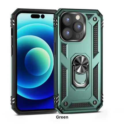 iPhones Shockproof Hard Case+Ring Holder, Magnetic Car Mount