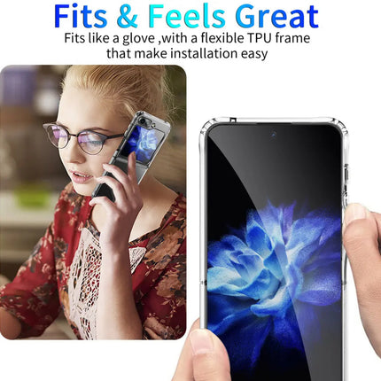 Hard PC + Soft TPU Frame Shockproof Corner Bumper Crystal Clear Case for Samsung Z Flip