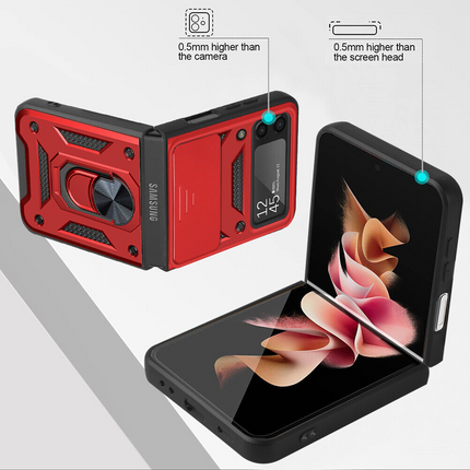 Shockproof Hard Case+Ring Holder, Magnetic Car Mount for Z Flip