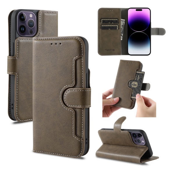 iPhone 16E Wallet Double Stitches Case
