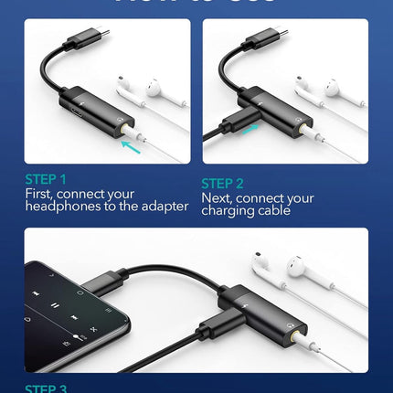 USB-C to USB-C & 3.5mm Adapter (12 Months Warranty)