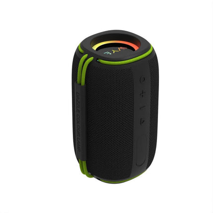 15W High Fidelity Wireless Bluetooth Speaker – IPX6 Waterproof, Deep Bass Hi-Fi Sound, Φ78mm Driver, 3000mAh 7Hr Battery, 6 RGB Modes, TWS Stereo Pairing, USB-C, TF/USB/AUX, Hands-Free Calling – Compact Portable Outdoor Speaker Black (Y-SKR13)