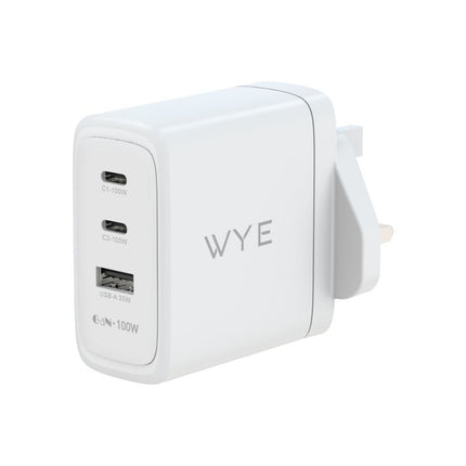 GaN 100W Dual USB-C & a USB-A Ports Power Adaptor with USB-C to USB-C 2m Cable