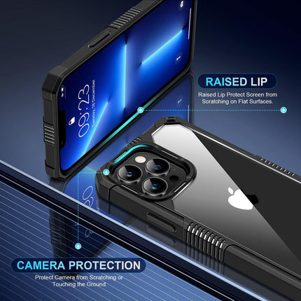 Transparent, Ultra-Protective Military-Grade Back case for iPhone 11/12/13/14/15 - Row