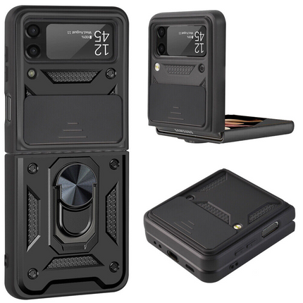 Shockproof Hard Case+Ring Holder, Magnetic Car Mount for Z Flip