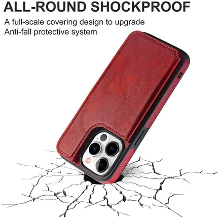iPhone 15 Plus Back Leather Case With Stand