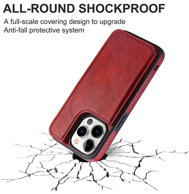 iPhone 15 Plus Back Leather Case With Stand