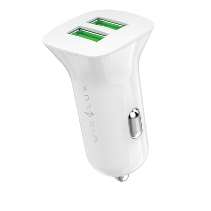 WYEFLUX In-Car Dual USB-A Port Charger