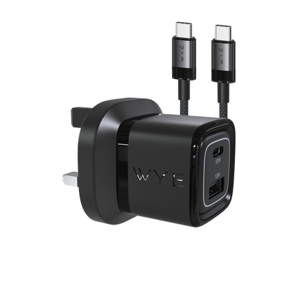32W Dual Port USB-C & USB-A Charging Kit with USB-C to USB-C Cable (Gan III)