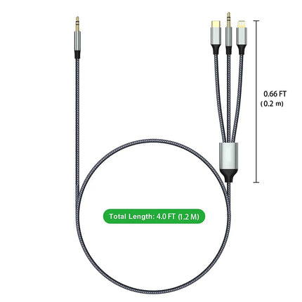 3-in-1 Aux Cable (12 Months Warranty)