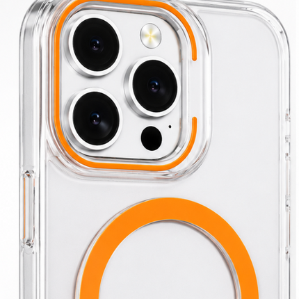 iPhone 16 Transparent TPU Case with Colourful MagSafe Trim