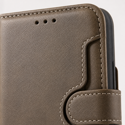iPhone 17 Pro Double Stitch PU Leather Case