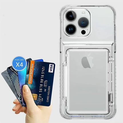 Clear Flipping Card Slot Case for iPhone 11/12/13/14/15 - Row