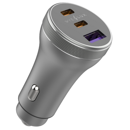WYEFLUX 80W Dual USB-C & a Single USB-A Fast In-Car Charger