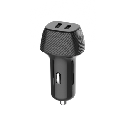 60W In-Car Charger with Dual USB-C Ports