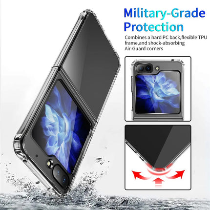 Hard PC + Soft TPU Frame Shockproof Corner Bumper Crystal Clear Case for Samsung Z Flip