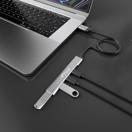 WYEFLOW 3 x Multi USB-C & 1 x USB 3.0 (5 Gbps) Ultra Fast Hub with 2-In-1 Connectors (A+C) 10 Times Faster than USB 2.0
