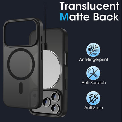 Magnetic Case for iPhone 17 Pro Max 6.9-Inch Compatible with MagSafe, Translucent Matte Back Slim Minimalist Shockproof Phone Cover