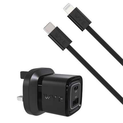 32W Dual Port USB-C & USB-A Charging Kit With USB-C to Lightning Cable (Gan III)