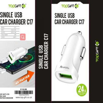 Single USB Car Charger 2.4A - C17