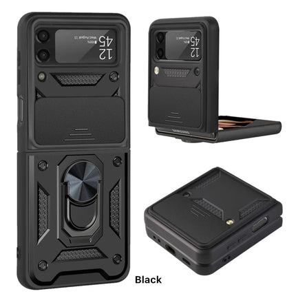 Shockproof Hard Case+Ring Holder, Magnetic Car Mount for Z Flip
