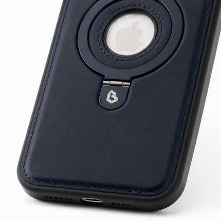 iPhone 15 Plus Premium PU Leather Magsafe Stand Case