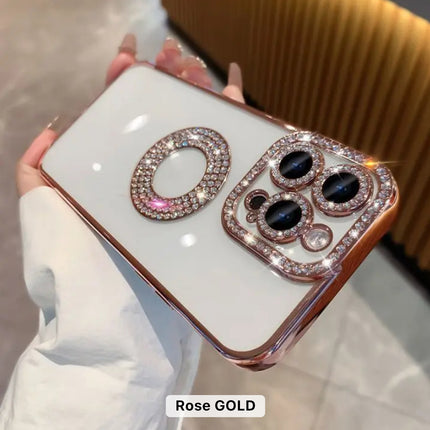 Bling Glitter Rhinestones Diamond Clear Case for iPhone 11/12/13/14/15 - Row