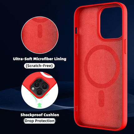 Soft Silicone MagSafe Case for iPhone 11/12/13/14/15 - Row