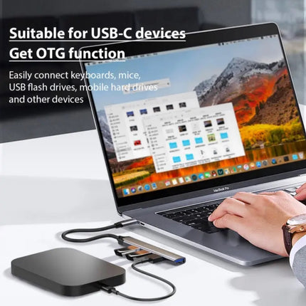 3.0 (5 Gbps) Ultra Slim Multi USB Hub with USB-C Connector 10 Times Faster than USB 2.0 (12 Months Warranty)