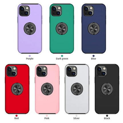 Magnetic Metal Finger Ring Holder with Camera Protection Glossy Anti-drop Hard Cover for iPhone 11/12/13/14/15 - Row