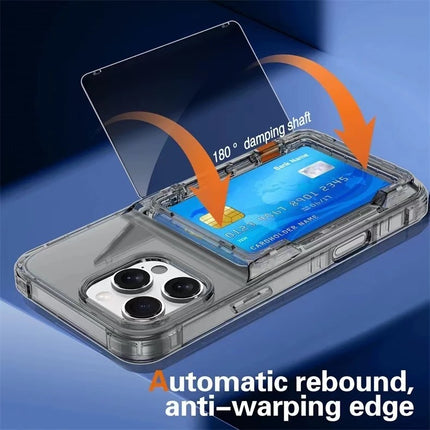 Clear Flipping Card Slot Case for iPhone 11/12/13/14/15 - Row