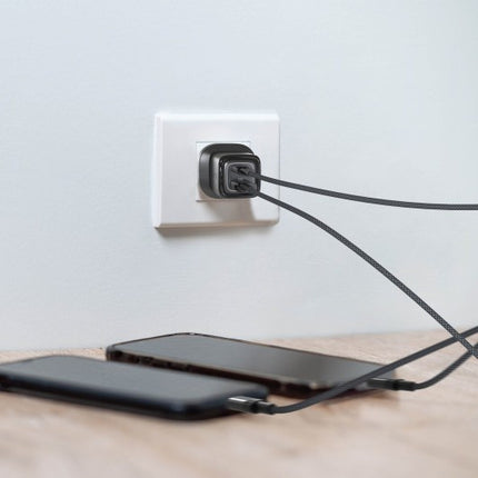 32W Dual Port USB-C & USB-A Charging Kit with USB-C to USB-C Cable (Gan III)