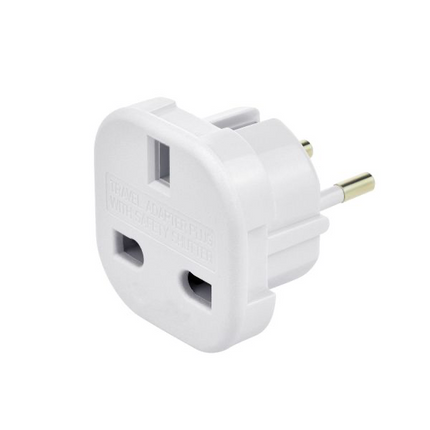 UK 3-PIN to Europe 2-Pin Travel Adaptor (12 Months Warranty)
