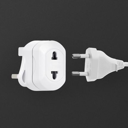 EU 2-Pin to UK 3-Pin Travel Adapter (12 Months Warranty)