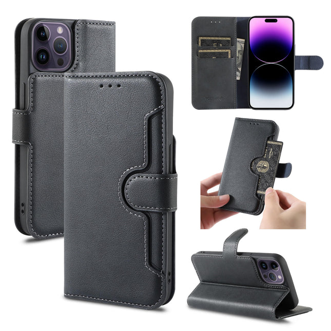 Galaxy S21 Wallet Double Stitches PU Leather Case