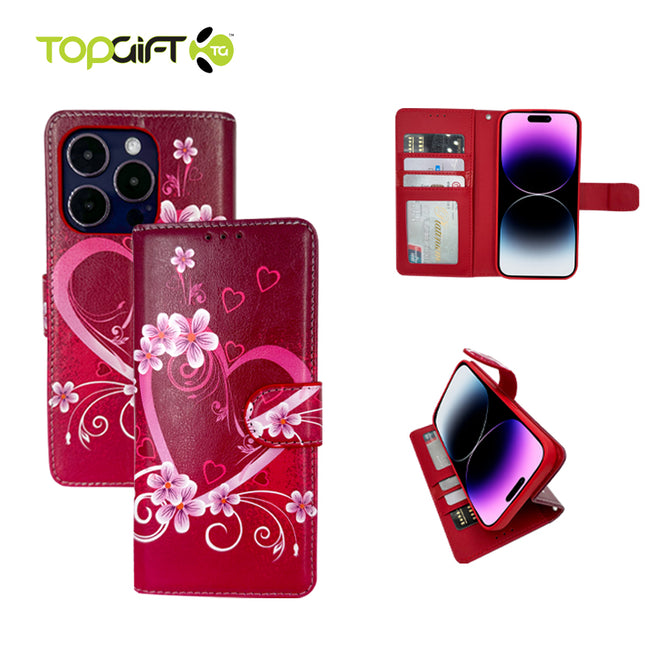 iPhone 14 Plus Wallet Printed Design Case