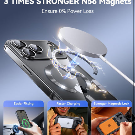 iPhone 17 Pro Max Case for Magsafe Anti-Yellowing [Full Lens Protection with Built-in Camera Film] Military Grade Drop Protection,Thin Slim Cover
