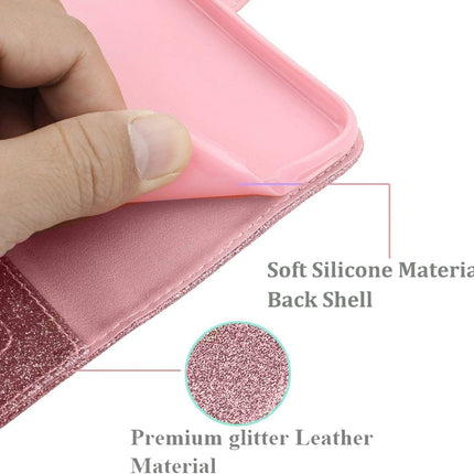 Galaxy A14 Wallet Heart Shiny Case