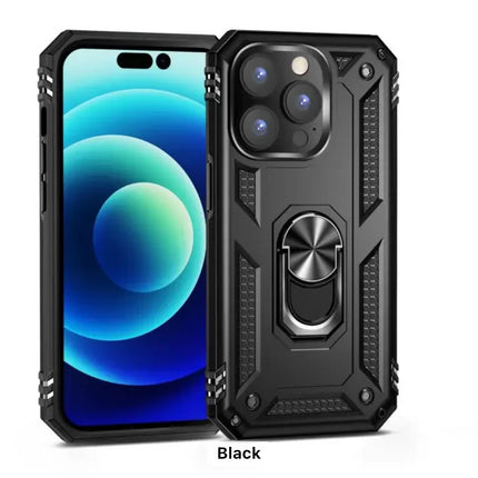 iPhones Shockproof Hard Case+Ring Holder, Magnetic Car Mount