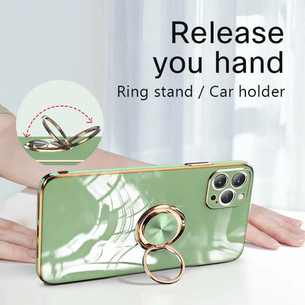 TPU Plating Ring Case for iPhone XR/11/12/13/14/15 - Row