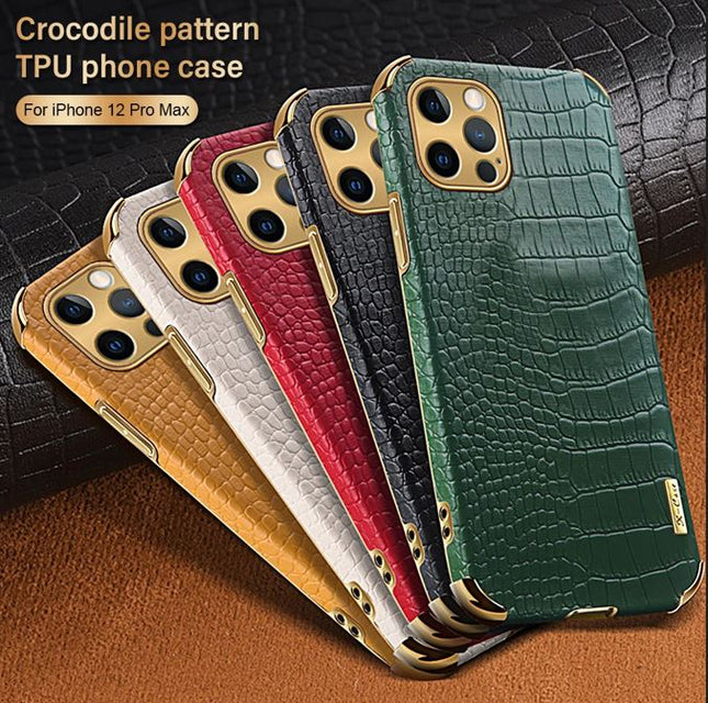 iPhone 14 Crocodile Pattern Leather Case