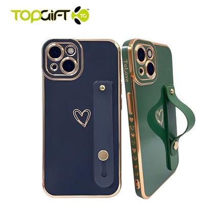 iPhone 15 Plus Heart Embrace TPU Back Stand Case