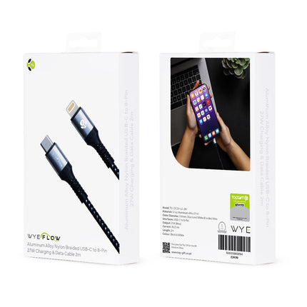 WYEFLOW Aluminium Alloy Nylon Braided Fast Charging & Data Cable