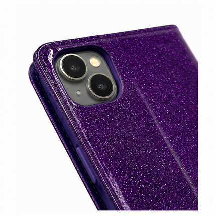 iPhone 15 plus Wallet Heart Shiny Case