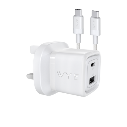 32W Dual Port USB-C & USB-A Charging Kit with USB-C to USB-C Cable (Gan III)