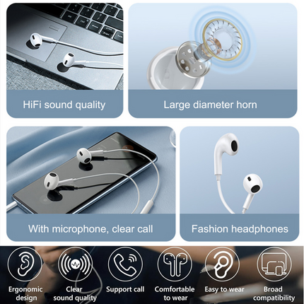 8-Pin Stereo Wired Earphones for iPhone (12 Months Warranty)