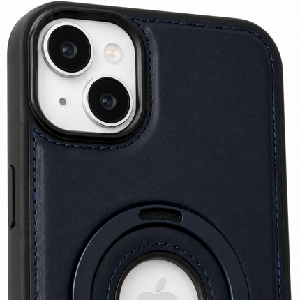 iPhone 15 Plus Premium PU Leather Magsafe Stand Case