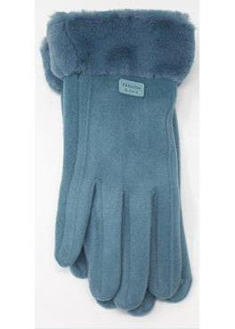 Ladies Soft Touch Faux Fur Cuff Gloves